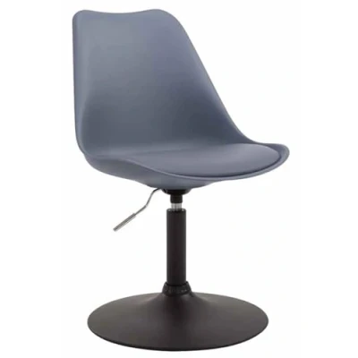Abbildung von CLP Esszimmerstuhl Maverick Kunststoff I höhenverstellbarer Lehnstuhl Drehstuhl mit Trompetenfuß Sitzhöhe von ca. 43 48 cm, Farbe:grau, Gestell Farbe:schwarz