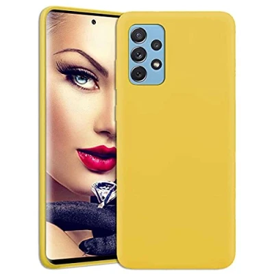 Abbildung von mtb more energy® Soft Silikon Hülle für Samsung Galaxy A72 (SM A725, 6.7&#039;&#039;) gelb Ultra Silk Touch Liquid Silicone Case Handyhülle Cover Tasche