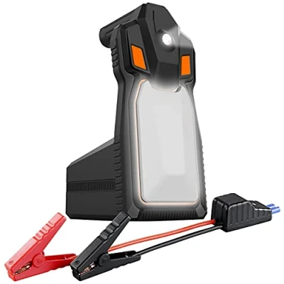 Abbildung von revolt Starthilfe Akku: 4in1 Kfz &amp; Powerbank, 16 Ah, 1.200A, 230 V bis 120W, QC3.0 (Auto Powerbank Diesel, USB Starthilfe, iPhone Ladekabel)