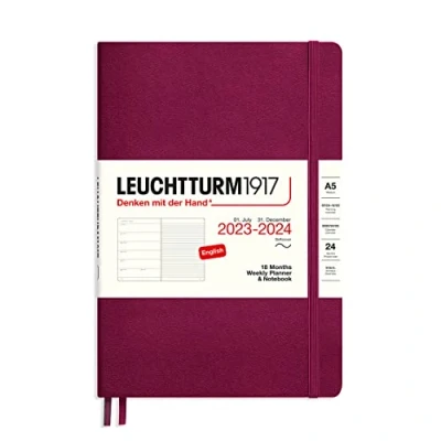 Abbildung von LEUCHTTURM1917 367862 Weekly Planner &amp; Notebook Softcover Medium (A5) 2024, 18 months, Port Red, English