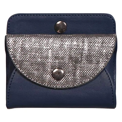 Abbildung von Clairefontaine 410082C Portemonnaie Lawrence, aus Lammleder, 11,5 x 2 8cm, 1 Stück, Blau/Silber