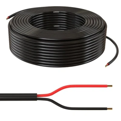 Abbildung von Lumonic 2x 0,34mm² LED Steuerleitung schwarz 10m I ummanteltes 2 adriges Kabel flexibel Geschirmtes Steuerkabel, LiYY Verlängerung, Stromkabel