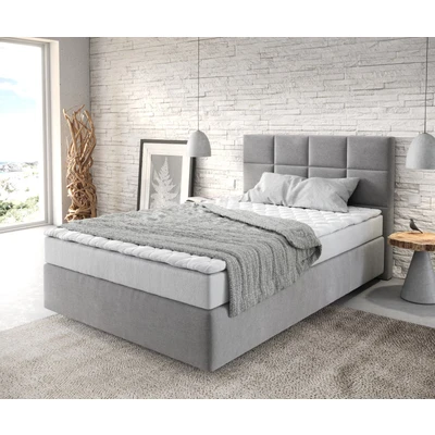 Abbildung von DELIFE Boxspringbett Dream Fine, Mikrofaser Grau 120x200 cm mit Matratze und Topper