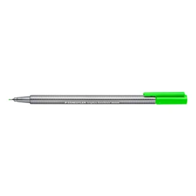 Abbildung von Staedtler 334 501 Triplus Fineliner (Dreikant, Superfeine, Metallgefasste Spitze, Linienbreite ca. 0,3 mm, 10 Stück) neon grün