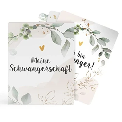 Abbildung von 40 Meilensteinkarten zur Schwangerschaft inkl. Geschenkbox für Jungen und Mädchen Geschenk Geburt Babyparty Geschenkset Fotokarten Babykarten Geschenkidee Baby Erinnerungskarten