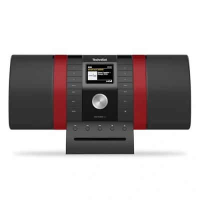 Abbildung von TechniSat MULTYRADIO 4.0 SE Internetradio (WLAN Radio, DAB+, UKW, Spotify, Bluetooth, CD Player, USB, Farbdisplay, 2 x 10 Watt Stereo Lautsprecher) Schwarz/Rot