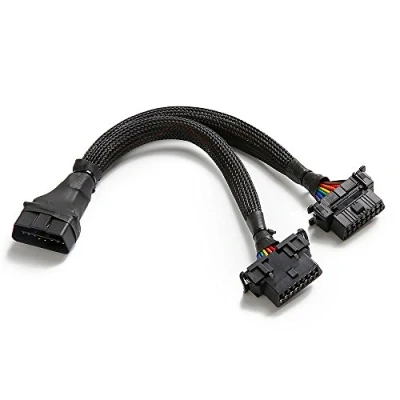 Abbildung von bbfly B6 OBD II OBD2 16 Pin Verlängerung Male auf Dual Female Verlängerungskabel Adapter (30cm)