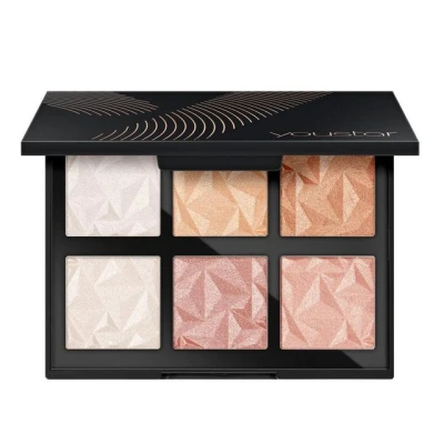 Abbildung von youstar GLAM QUEEN Highlighter Palette Hochpigmentierte für Strahlenden Teint, Make up die Wangen/Teint, Klimaneutral, Vegan