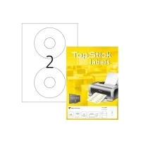 Abbildung von TopStick CD /DVD Etiketten A4 Papier weiß selbstklebend 117mm 100 Blat