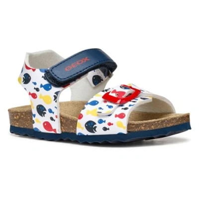 Abbildung von Geox Chalki BOY Riemensandalette für Kinder, Größe: 24, White/red Schuhe