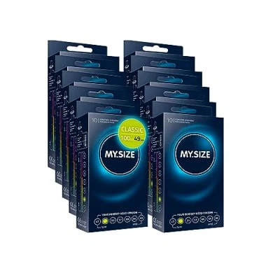 Abbildung von MY.SIZE Classic Kondome Größe 2 I 49 mm Breite 100 Stück Maxipackung Premium extra dünn gefühlsecht hauchzart dünne 0,07 Wandstärke vegan Condoms for men