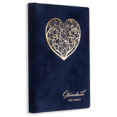 Abbildung von Stammbuch Blau Sena Herz der Familie Hochzeit Standesamt incl. Einleger