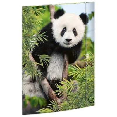 Abbildung von RNKVERLAG 45376 Zeichenmappe Panda 310 x 440 mm, Dokumentenmappe für DIN A3, mit Gummizugverschluss, 1 Stück