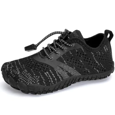 Abbildung von Barfussschuhe Kinder Jungen Barfußschuhe Wasserschuhe Aqua Badeschuhe für Strand Pool Schnell Trocknen Wassersport Rrutschfester（Schwarz 31