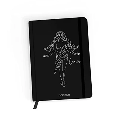 Abbildung von ERT GROUP Original und offiziell lizenziert von Babaco Notizbuch, Muster Zodiac Woman 004 black, mit kariertem Papier, A5
