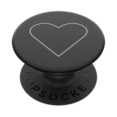 Abbildung von PopSockets Handy Griff Weiß Heart Schwarz