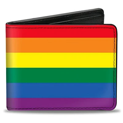 Abbildung von Buckle Down Herren Bifold Wallet Pride Zweifalten Geldbörse, Mehrfarbig, 10.1 cm x 8.89