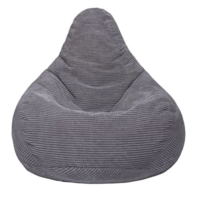 Abbildung von Loft 25 sitzsack Cord Gaming mit füllung, Komfortabler Bean Bag, Erwachsene hohem Rücken,sitzsäcke,Bean Bag Chair Ergonomisches Design (Holzkohle, Sitzsack)