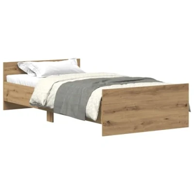 Abbildung von vidaXL Bett Bettgestell ohne Matratze Artisan Eiche 75x190 cm Holzwerkstoff