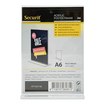 Abbildung von Securit T Bar Display 10,5 x 15 cm (A6)