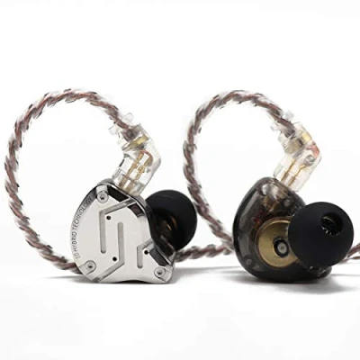 Abbildung von LINSOUL KZ ZS10 Pro,4BA+1DD 5 Treiber In Ear Monitor,HiFi Kabelgebundene Ohrhörer,Gaming Kopfhörer,Hybrid IEM Kopfhörer mit Edelstahlfrontplatte,abnehmbares versenktes 2Pin Kabel (Mit Mic,Schwarz)