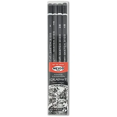 Abbildung von MEYCO Hobby Bleistift Künstler Zeichenstift Graphit, 4er Set