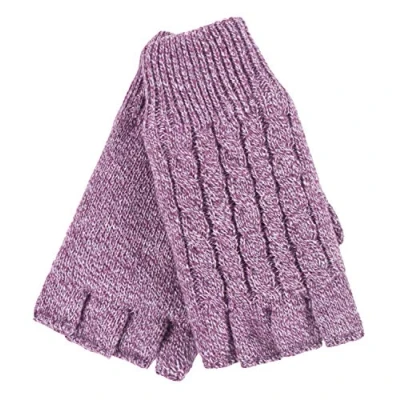 Abbildung von HEAT HOLDERS Damen Thermo Winter Strick Fingerlos Handschuhe mit Plush Fleece Gefüttert (One Size, Rosa)