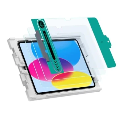 Abbildung von ESR Schutzfolie für iPad 10 Generation (2022), Gehärtete Glas Folie mit einfacher Anbringungsschale, kratzfest, HD Klarheit, 2 Stück