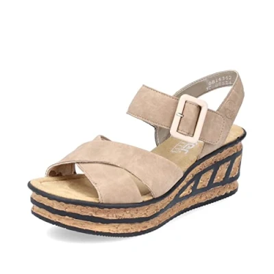 Abbildung von Rieker Keilsandalette, Damen, Größe: 41, Beige Schuhe