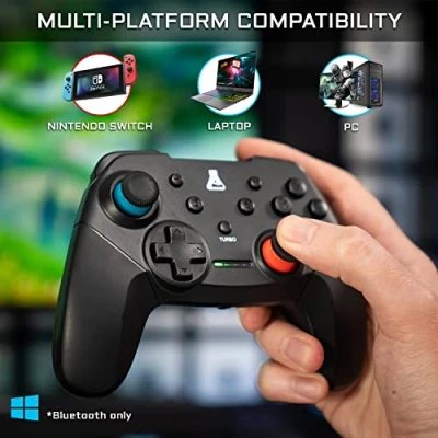 Abbildung von THE G LAB K Pad THORIUM Switch Wireless Bluetooth Gaming Controller mit integrierter Vibration, Gamepad Game für Nintendo Switch/PC NEU 2022 (Schwarz)