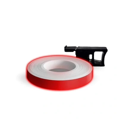 Abbildung von Quattroerre 10282 Dekorstreifen Wheel Stripes für Motorradfelgen mit Applikator rot 7 mm x 6 m