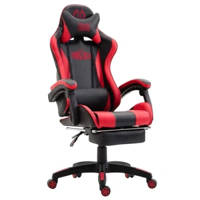 Abbildung von CLP Gaming Bürostuhl Ignite mit Kunstlederbezug I Schreibtischstuhl Armlehnen Verstellbarer Drehstuhl im sportlichen Design, Farbe:schwarz/rot