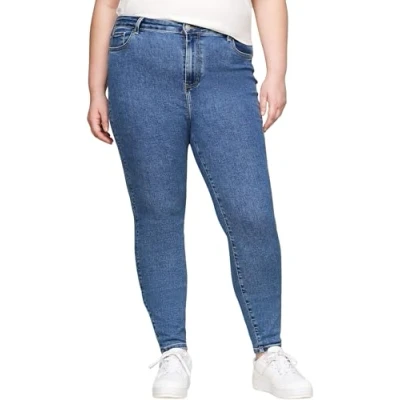 Abbildung von Tommy Hilfiger Curve SKINNY fit Jeans CRV HARLEM U HW Große Größen in Stoned Washed Optik