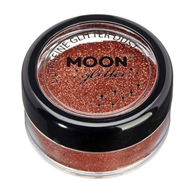 Abbildung von Klassischer ultrafeiner Glitter Staub von Moon 100% kosmetische Glitzer für Gesicht, Körper, Nägel, Haare und Lippen 5g Kupfer Bronze