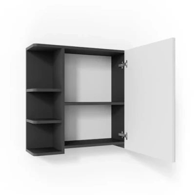 Abbildung von Vicco Badezimmerspiegelschrank Fynn, Anthrazit/Weiß, 80 x 64 cm