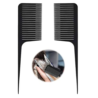 Abbildung von 2 Stück Antistatischer Profi Kamm Entwirrung Toupierkamm Strähnenkamm Styling Haarkamm Stielkamm Friseurkamm Färbekamm für Frauen Männer Haarfärbung Friseur Salon Zubehör