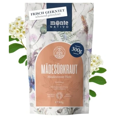 Abbildung von Mädesüß Тее Monte Nativo (300g) Mädesüßtее schonend getrocknet Tee lose 100% natürlich und ohne Zusatzstoffe Aromatischer Kräutertee für einen köstlichen Aufguss