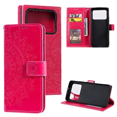 Abbildung von CoverKingz Klapphülle kompatibel mit Xiaomi Mi 11 Ultra Schutzhülle Kartenfach zum aufklappen Klapphandyhülle Case klappbar Motiv Mandala Pink