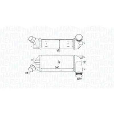 Abbildung von MAGNETI MARELLI 351319204140 Ladeluftkühler CITROËN: Jumpy II MPV, C8, Kastenwagen, FIAT: Scudo II, PEUGEOT: 807