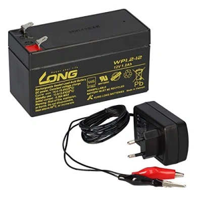 Abbildung von Akkuman.de AGM BLEI AKKU BATTERIE 12V 1,2Ah + LADEGERÄT Bleiakkus
