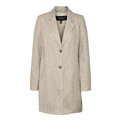Abbildung von Vero Moda Women&#039;s VMVERODONACALLIE Coat GA BOOS Mantel, Oatmeal/Detail:Melange, M