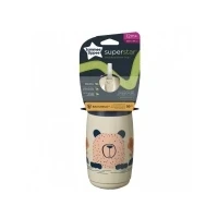 Abbildung von Tommee Tippee Superstar Isolierter Strohhalmbecher, 100% Auslauf und Schüttelsichere INTELLIVALE Technologie, Antibakterieller BACSHIELD 12 M.+, 266ml, 1 Stk, Grau