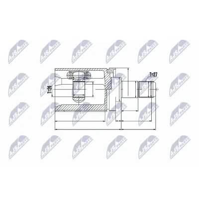 Abbildung von NTY NPW BM 017 Gelenksatz Vorderachse links BMW: X5, X6