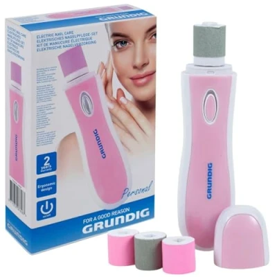 Abbildung von GRUNDIG Elektrische Nagelfeile mit 3 Polierrollen Feilen und Formen