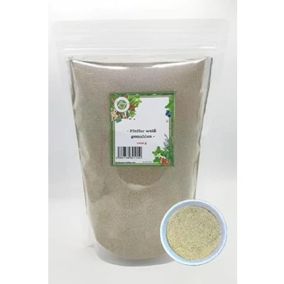 Abbildung von K T 1000 g / 1 Kg Pfeffer weiß gemahlen Pulver 1A Qualität