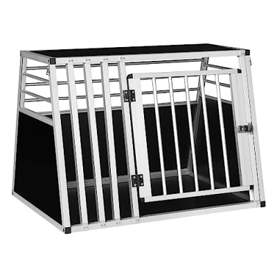 Abbildung von EUGAD Hundetransportbox Alubox Reisebox Autobox für mittlere Hunde Border Collie und Australian Shepherd, B92 x H66 T65 cm 0011LL
