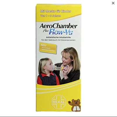 Abbildung von AEROCHAMBER Inhalierh.m.Maske f.Kinder 1 St by
