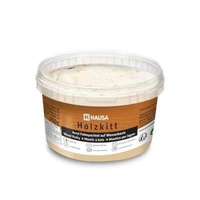 Abbildung von HAUSA Holzkitt 250 g Birke Holzspachtelmasse, Kitt für Holz, Holzspachtel/Füllmasse zum Reparieren von Holzschäden gebrauchsfertig ausgezeichnete Füllkraft schnelltrocknend rissbeständig