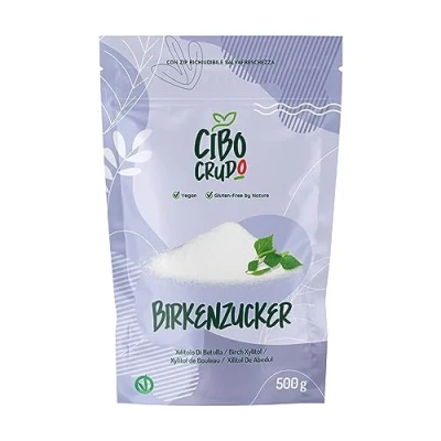 Abbildung von Xylit Zucker Birkenzucker Bio in Pulver 500g. Xylitol als Zuckerersatz. Puderzucker aus Finnland.