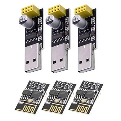 Abbildung von AZDelivery 3 x ESP8266 ESP 01S mit USB Adapter WLAN WiFi Modul kompatibel Arduino inklusive Ebook!